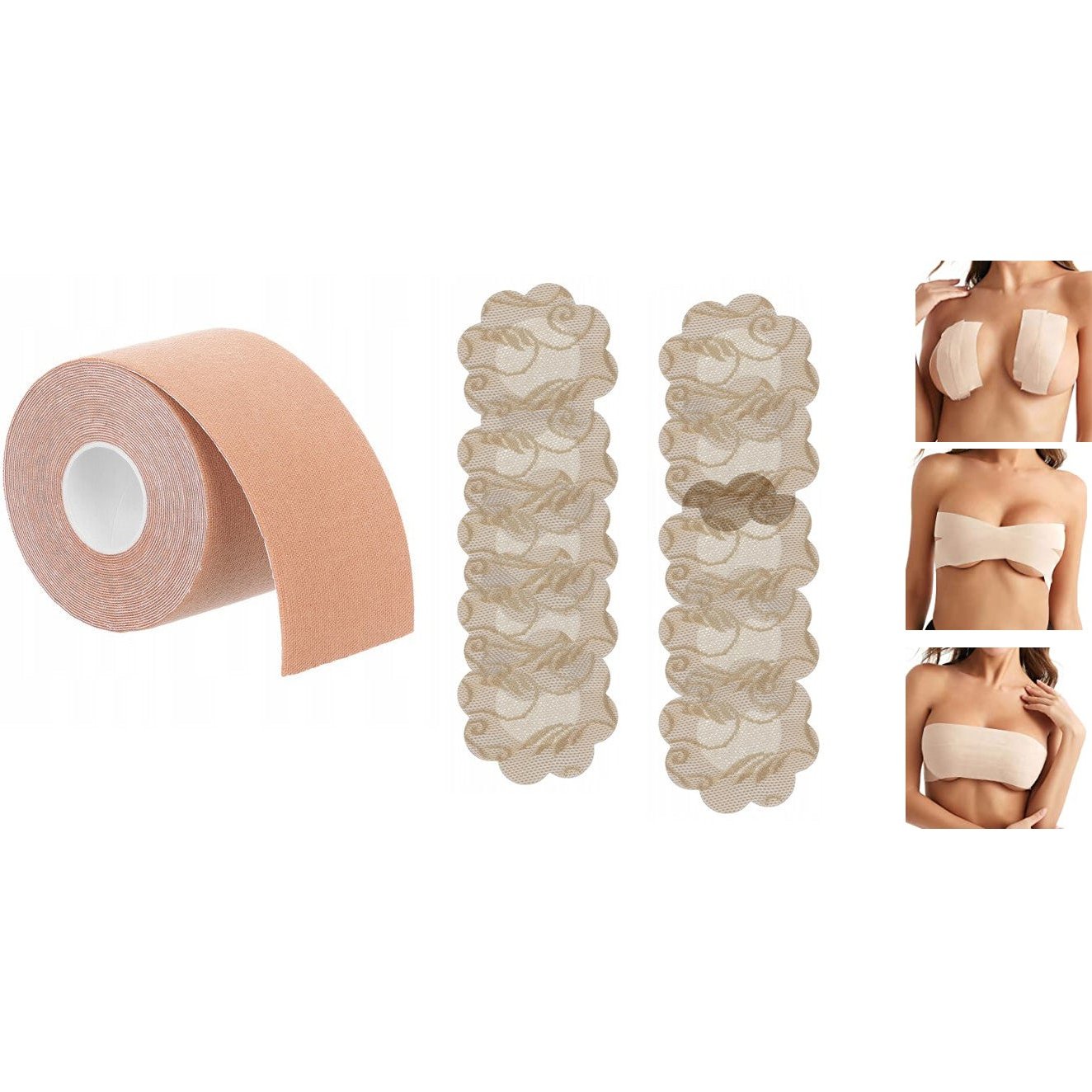 Banda pentru ridicarea sanilor, Zola®, 10 protectii pentru mameloane, impermeabila, elastica si confortabila, 500x5 cm Banda pentru ridicarea sanilor, Zola®, 10 protectii pentru mameloane, impermeabila, elastica si confortabila, 500x5 cm